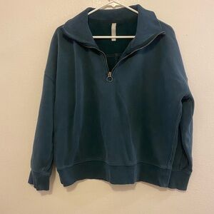 Athleta Women's Teal Quarter Zip Sweater